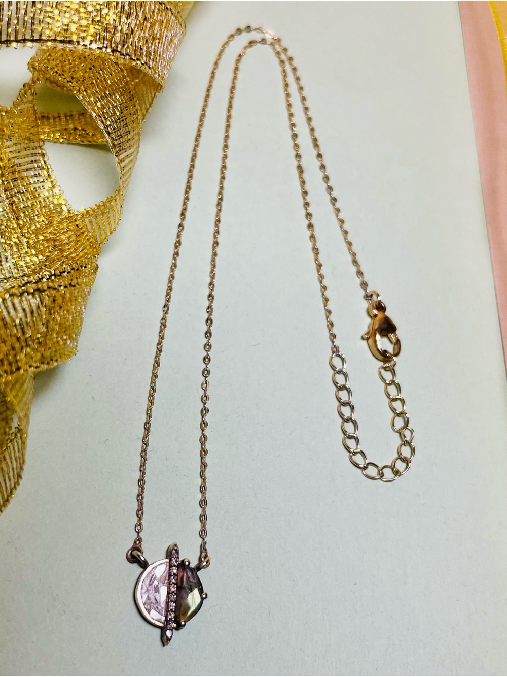 New! Space Age Diamond Pendant Necklace